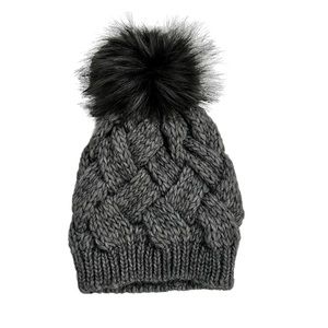 Stilestro Made In Italy Wool Alpaca Pom Pom Knit Beanie OS